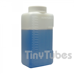 2L rectangular graduate bottle with white lid with gasket