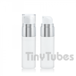 30ml Airless Silver SLIM White and Silver