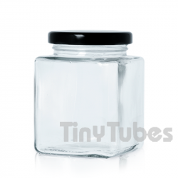 200ml Transparent CUBIC Glass Jar