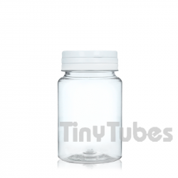 75ml PET Pill Jar with Hinged Lid