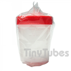 Sterile Sampling container 150ml with Red Cap