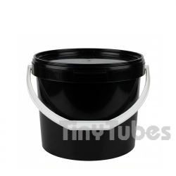 7L Black Bucket with White Handle