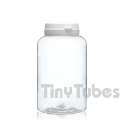 250ml PET Pill Jar with Hinged Lid