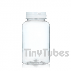 250ml PET Pill Jar with Hinged Lid