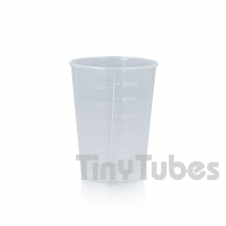 50ml Graduated measuring cup.